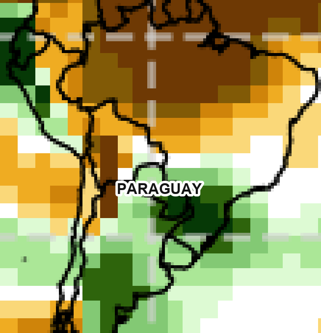 Mapa de la OMM: probabilidad de lluvia en Sudamérica, noviembre-enero 2026-27